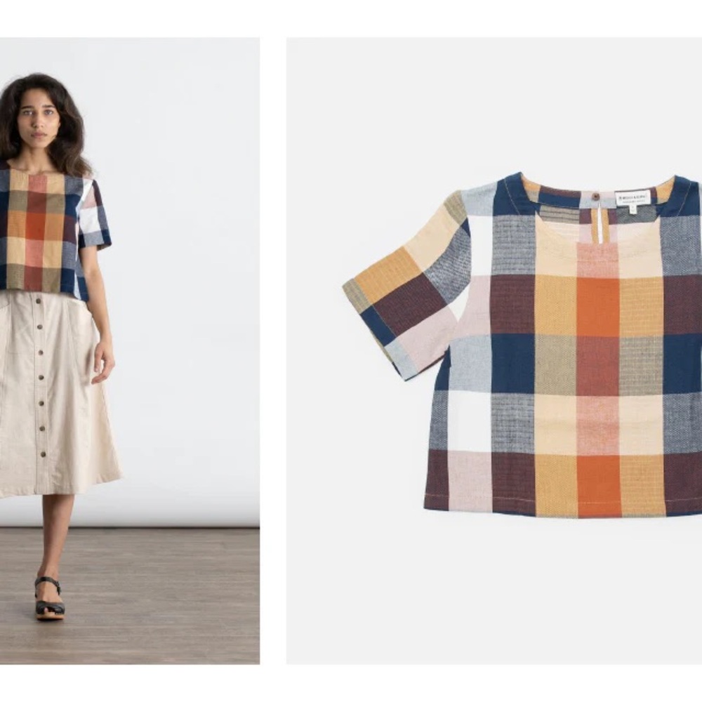 Bridge and Burn Leona Top in Newport Plaid